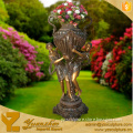 Home decoration handmade copper pot bronze figure statues flower pots carved angel statue